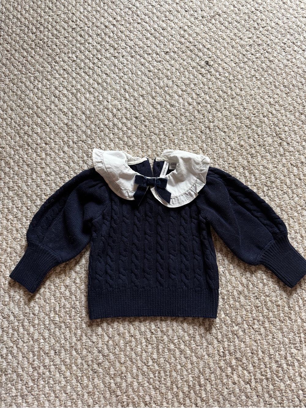 JANIE & JACK like new size 6-12 months navy bow sweater